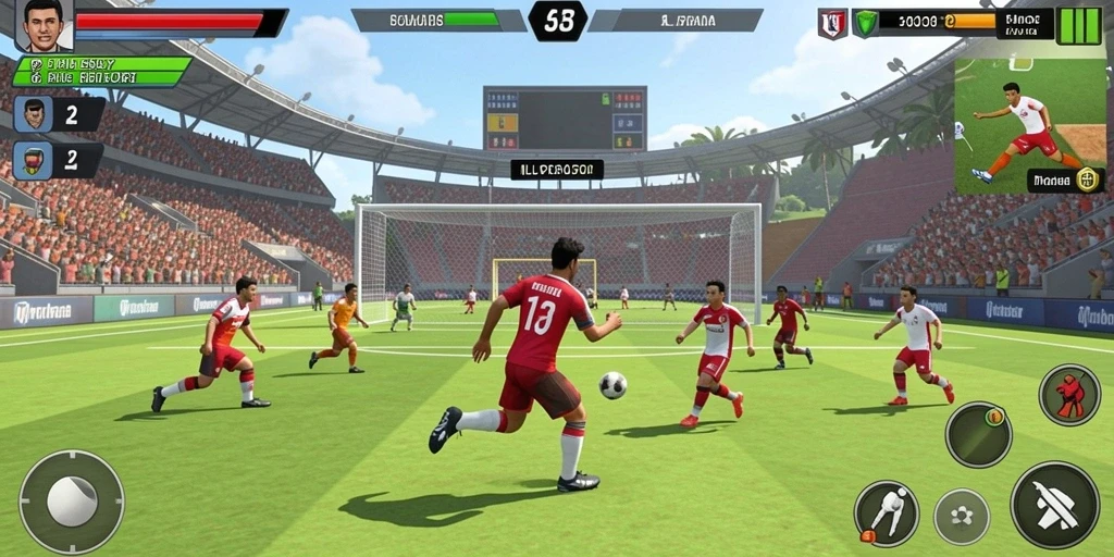 Tangkapan layar dari level menantang penuh dengan rintangan.
